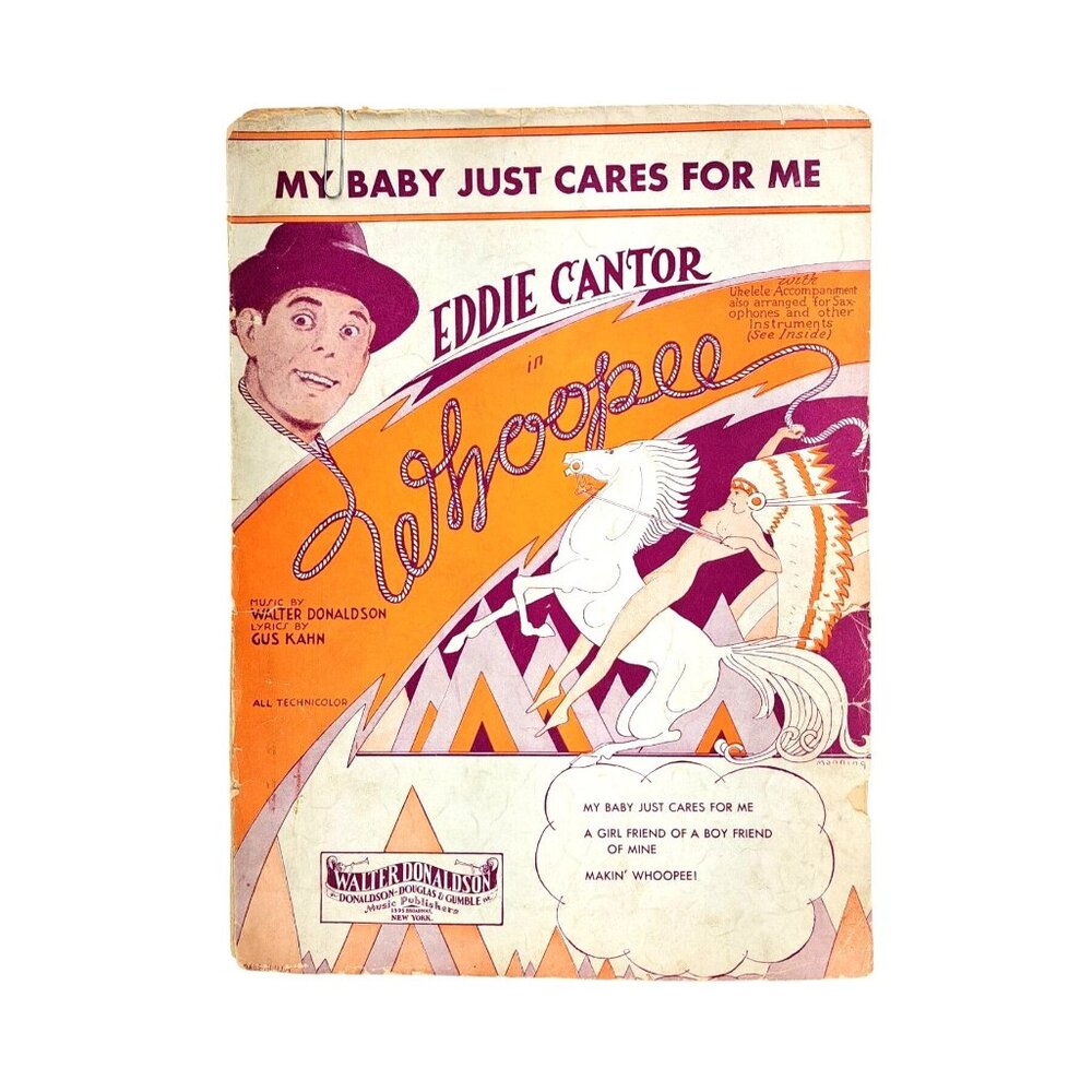 Vintage 1930 My Baby Just Cares For Me Sheet Music Walter Donaldson Whoopee